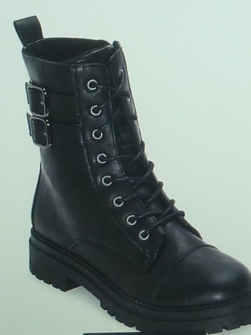 Pop Women's Perlla Block Heel Black Smooth Booties Size 6.5